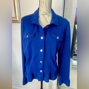 Baccini Royal Blue jacket from Stein Mart  size XL. EUC. Jean jacket style.